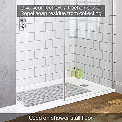 Non-Slip Bathtub Mat OTHWAY Soft Rubber Bathroom Bathmat with Strong Suction Cups (Grey) - color: Grey, size: 31.5" x 16" (Rectangular)