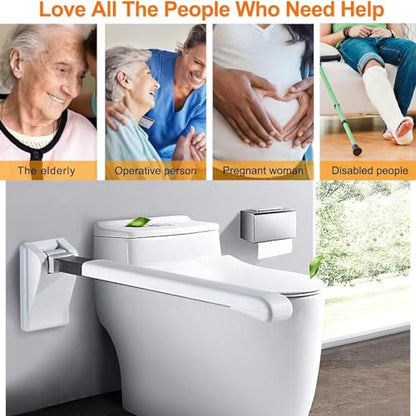 CEEBUS Bathroom/Toilet Handrail, Foldable Drop Down Toilet Rail Support, Bathroom Grip Wall Mounted Safety Grab, Stainless Steel Modern Handrail