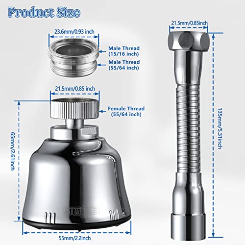 Sink Faucet Sprayer Attachment, Upgrade 4 Mode Adjustable Kitchen Faucet Head, Movable Kitchen Tap Head 360° Rotatable with Extension Hose, Anti-Splash Sink Sprayer Facuet Nozzle Head Water Saving - style: 4 Modes Sprayer