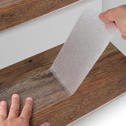 Stair Treads Non Slip, 15-Pack Pre-Cut Transparent Anti Slip Strips, Soft and Waterproof Tape for Floor, Bathtub, Bathroom, Safety for Elderly, Children, and Pets (Size : 10x45cm) - size: 10x45cm