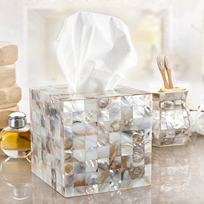 Milano Bathroom Toothbrush Holder - Decorative Bathroom Toothbrush Organizer Finished in Beautiful Mother of Pearl, 3 Slot Toothbrush Holder for Bathroom Fits Multiple Brushes - style: Toothbrush Holder