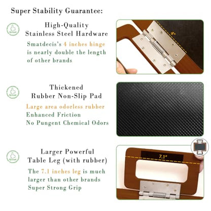 Smatdecis Couch Arm Tray Table Sofa Arm Clip, Armrest Tray Table Suitable for Home Drinks/Fast Food/Fruit Etc, Large Size Multi-Function Brown(Dual Phone/Tablet Holder) - color: Brown, size: 13" x 9.4"(Upgrade)