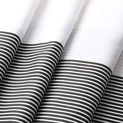 Mens Stall Shower Curtain for Bath Neutral Black and Grey Striped Pattern, Polyester Fabric Cloth, 6 Hooks 36" W×72" H Inch - color: Blackgrey, size: 36"W x 72"L (Pack of 1)