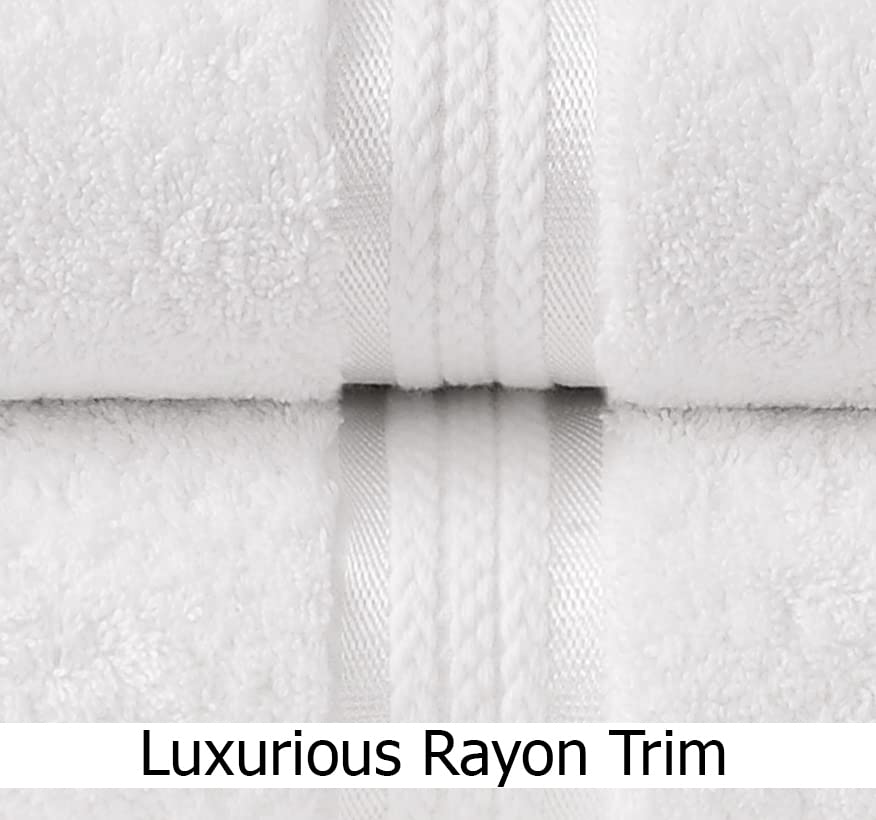 COTTON CRAFT Ultra Soft 6 Piece Towel Set - 100% Cotton Towels - White | Absorbent 580 GSM Quick Dry Everyday Premium Luxurious Bathroom Towels - 2 Large Bath Towels, 2 Hand Towels, 2 Washcloths - color: White, size: 6 Piece Towel Set