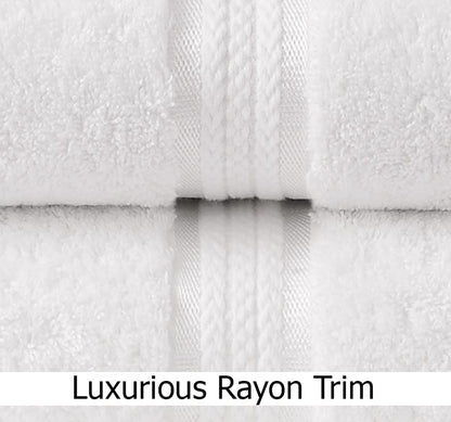 COTTON CRAFT Ultra Soft 6 Piece Towel Set - 100% Cotton Towels - White | Absorbent 580 GSM Quick Dry Everyday Premium Luxurious Bathroom Towels - 2 Large Bath Towels, 2 Hand Towels, 2 Washcloths - color: White, size: 6 Piece Towel Set