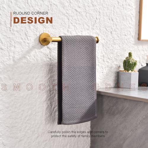 TASTOS Hand Towel Holder Towel Ring Brushed Gold, Premium Stainless Steel Hand Towel Bar Heavy Duty Wall Mounted Modern Bath Accessories, 9 Inch Towel Rack for Bathroom Kitchen - color: Brushed Gold