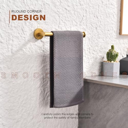 TASTOS Hand Towel Holder Towel Ring Brushed Gold, Premium Stainless Steel Hand Towel Bar Heavy Duty Wall Mounted Modern Bath Accessories, 9 Inch Towel Rack for Bathroom Kitchen - color: Brushed Gold