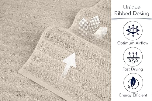 Classic Turkish Towels CTT Premium 2 Pack Bath Towels Set, Made with 100% Turkish Cotton, Spa & Hotel, Quick Drying Towels, Absorbent & Comfy | 27"x54" (Almond Beige) - color: Almond Beige, size: 2-Piece Bath Towel Set