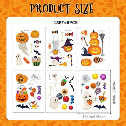 Halloween Non-Slip Bathtub Stickers, White Ghost Black Bat Pumpkin | 6 Pages, Anti-Slip Decals for Kids, With Scraper, Fun & Safe Bathtub Adhesive Appliques - color: Halloween