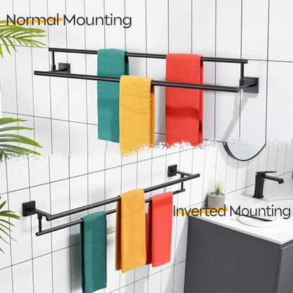 KOKOSIRI Towel Bars 36-Inch Bathroom Towel Holder Oil Rubbed Bronze Double Bath Towel Racks Wall Mounted Stainless Steel B5009ORB-L36 - color: Oil Rubbed Bronze, size: 36-Inch