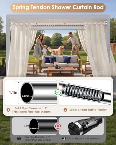Sliver Tension Shower Curtain Rod No Drilling Adjustable 30-84 In (7ft) 1.1" Diameter Stainless Steel, Rustproof Heavy Duty, Room Divider for Bathroom Window Patio Closet - color: Silver, size: 30-84''