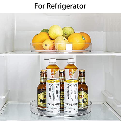 URALFA 9 Inch Lazy Susan Turntable, 2 Pack Small Rotating Cabinet Organizer | Clear Acrylic Plastic Spinning Organizer for Kitchen Cabinet, Pantry, Countertop, Fridge 360-Degree Rotating Base - size: 9 Inch / 1 Tier / 2 Pack