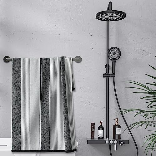 Towel Bar - Adjustable 304 Stainless Steel Towel Holder for Bathroom | Sturdy and Rustproof Wall Mounted Towel Rack for Bathroom Accessories(11.8inch-22.6inch) , Polished Silver - color: Polished Silver