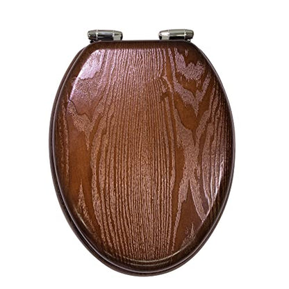 Design House Dalton Elongated Toilet Seat, Java Brown | Surface, Traditional, Wood, Hardware, 560235-JV - color: Dark Wood
