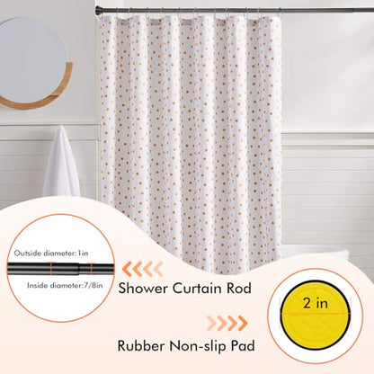 Shower Curtain Rod 31-68 in Adjustable Curtain Rod No Drilling Black Tension Shower Rod Stainless Steel for Bathroom Room Divider - color: Black, size: 31"-68"