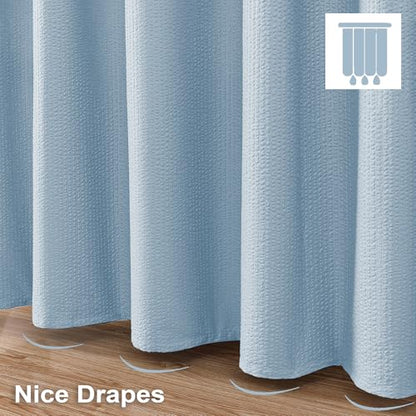 Small Stall Shower Curtain - Embossed Textured Bathroom Curtain, 36 x 72 Shower Curtain for RV Camper, Machine Washable Water Resistance, Glacier Blue - color: Glacier Blue, size: 36"W x 72"L (Pack of 1)