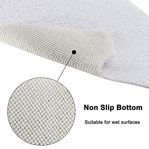 Leotruny Bath Tub Shower Mat 40 x 16 Inch Non Slip Soft PVC Loofah | Bathtub Mats for Bathroom - color: C03-white