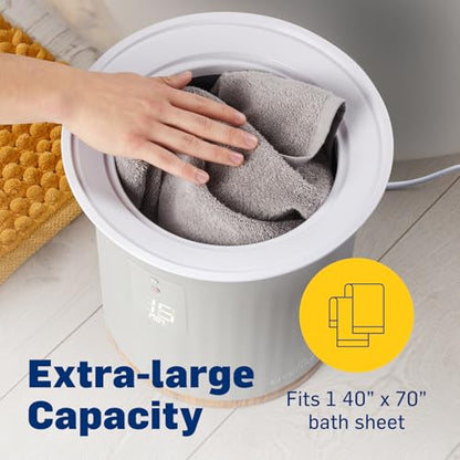 Live Fine Towel Warmer | Bucket Style Luxury Heater with LED Display, Adjustable Timer, Auto Shut-Off | Fits 40” x 70” Oversized Towel - color: Grey
