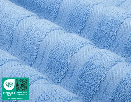 American Soft Linen 100% Cotton Luxury Turkish Towels, 6 Piece Towel Set | Soft Absorbent Quick Dry OEKO Tex Standard 100 Certificated Durable Machine Washable Premium Hotel Quality - color: Sky Blue