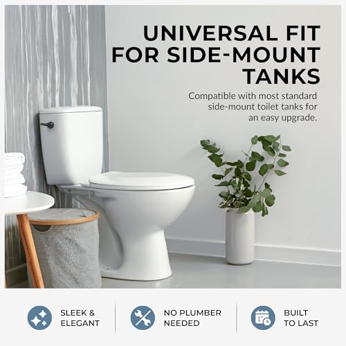 Qualihome Universal Side Mount Toilet Handle Tank Flush Lever Replacement Handle, Bronze Finish Toilet Handle - color: Brushed Bronze