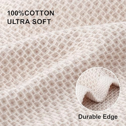 joybest Cotton Kitchen Dish Cloths, 8-Pack Waffle Weave Ultra Soft Absorbent Dish Towels Washcloths Quick Drying Dish Rags, 12x12 Inches, Beige - color: Beige, size: 12 in x 12 in