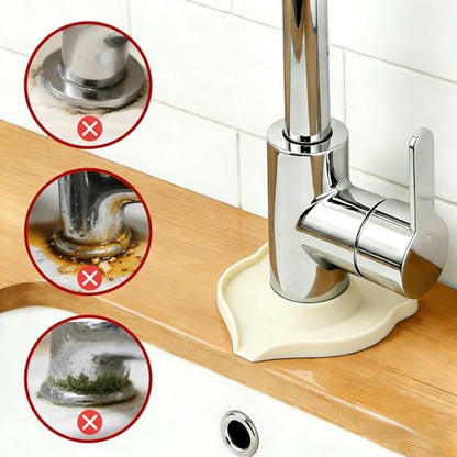 Compact Silicone Kitchen Sink Faucet Splash Proof Mat, Tap Water Diversion Splash Guard Drain Pad(White,2PCS) - color: Whitex2