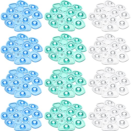 Riakrum 12 Pcs Non Slip Bathtub Stickers, Clear Anti Slip Shower Treads with Strong Suction Cups, Pebble Provides Traction Machine Washable No Residue, Safe(Green, Blue, Transparent) - color: Green, Blue, Transparent