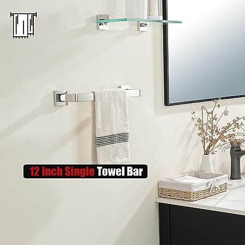 JQK Polished Towel Bar, Rounded Edges 18.41 Inch Towel Rack, 304 Stainless Steel Bathroom Wall Mount, Useable Length 16 Inch, TB250L16-CH - color: Polished Steel, size: 16.41 Inch