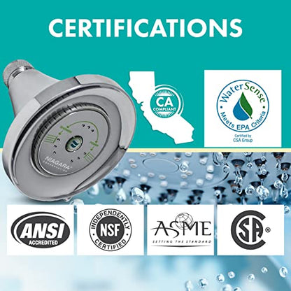 Niagara Conservation N3912CH Earth Luxe High Efficiency Showerhead, Chrome - color: Chrome, style: 1.25 GPM