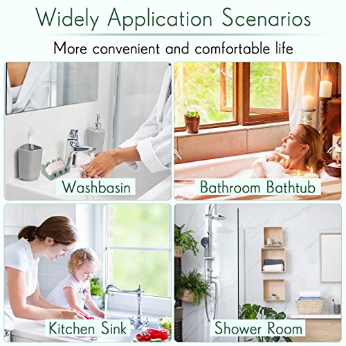 2 Pieces Silicone Soap Dish Self Draining Soap Dish Shower Waterfall Bar Soap Holder Tray with Drain Soap Saver for Kitchen Bathroom Accessories (Light Green) - color: Light Green