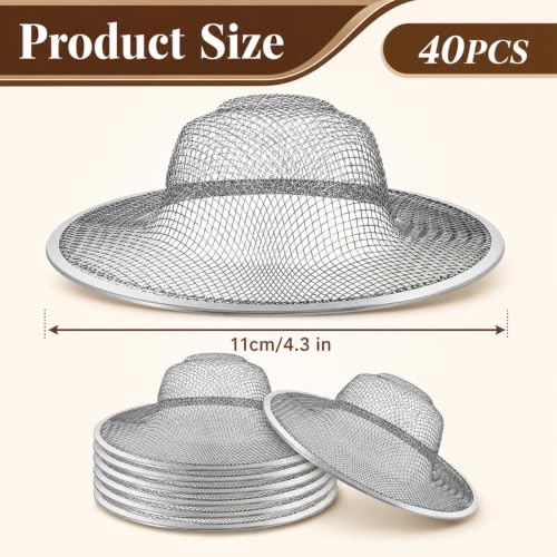 40 Pcs Mesh Sink Strainer, 4.5" Diameter Stainless Steel Slop Basket Filter Trap Metal Durable Kitchen Sink Drain Strainer with Large Wide Rim for The Sinks in Kitchen Bathroom Shower Drain