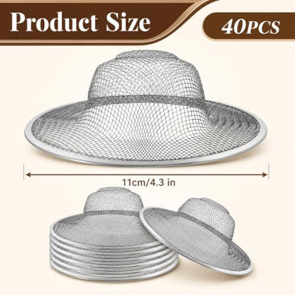 40 Pcs Mesh Sink Strainer, 4.5" Diameter Stainless Steel Slop Basket Filter Trap Metal Durable Kitchen Sink Drain Strainer with Large Wide Rim for The Sinks in Kitchen Bathroom Shower Drain
