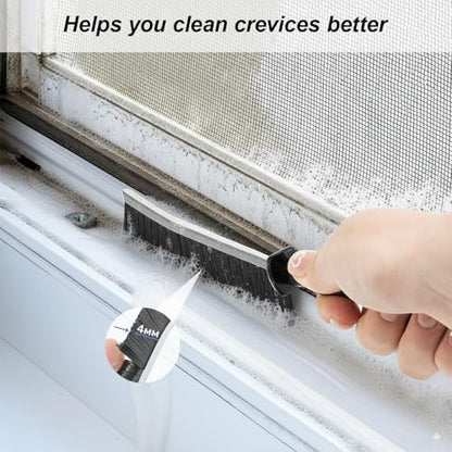 Crevice Cleaning Brushes for Deep Cleaning 4 Pack, Narrow Grout and Gap Scrub Brush Set for Shower, Tile, Sink, Kitchen, Toilet, Bathroom, Household Small Space Cleaning Tool Black