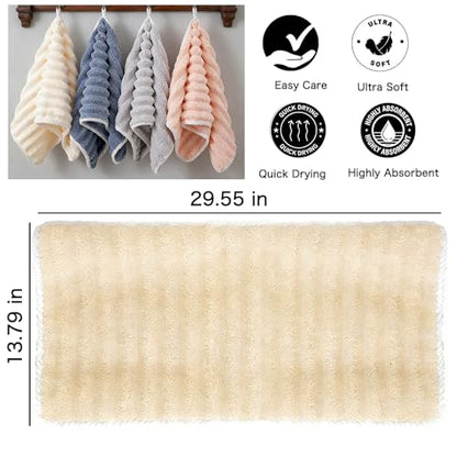 4 Pack Microfiber Bath Towels - Extra Large, Super Absorbent, Quick Dry, Plush and Fluffy, Luxury Towel Set for Bathroom, Spa, Gym, Travel - 24x12 Inches - color: White1, Gray1, Pink1, Blue1