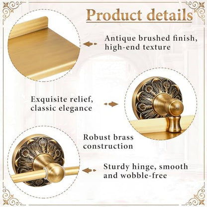 2 Pieces Set Antique Brass Toilet Paper Holder Retro Brass Hand Towel Ring Tissue Roll Paper Hanger Bathroom Hardware Wall Mounted Vintage Bathroom Accessories(Style 1) - style: Style 1