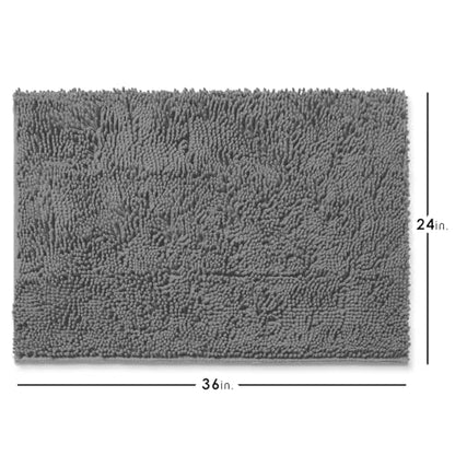 Hearth & Harbor Bathroom Rugs, Chenille Bath Mat - Machine Washable Bath Mats for Bathroom Non-Slip Backing Rubber, Quick Dry Bathroom Mat, 24 x 36 - Frost Grey - color: Frost Grey, style: 24 x 36