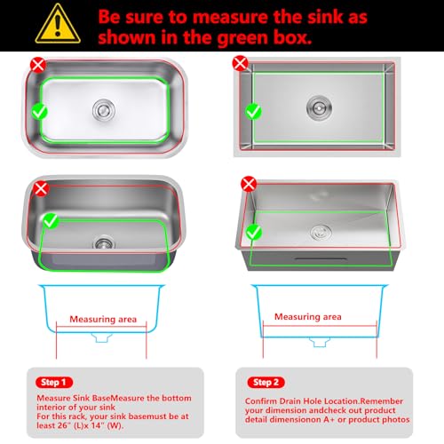 Sink Protectors for Kitchen Sink 26"x 14"Center Silicone Sink Mat | Protector for sinks and dish,Withstand to 500F,Food-grade silicone,Non-slip and raised feet,Dishwasher Washing - size: 26"x14" Center