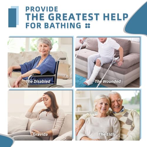 Shower Chair Seat with Arm for Inside Shower - Adjustable Up to 24 Inches Shower Stool with Suction Feet for Seniors, Elderly, Handicap & Disabled-Adjustable Support Shower Bench | Height adjusts from 16 to 24 inches, with dual armrests, suction feet and
