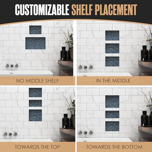 Shower Niche Insert Tile Ready in Wall Shelf Cubby Inserts 12x20 + 12x10 | Houseables Shower Niche, Recessed Bathroom Storage, Recessed Shampoo Caddy, Inset Shelves, Built in Nook, Soap Box, Prefab - size: 12 x 10 inches (ID) & 12 x 20 inches (ID)