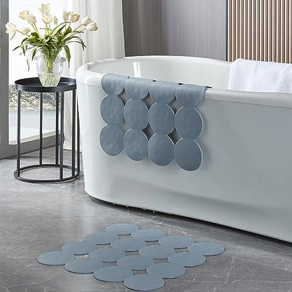 Webos Square Shower Mat Nonslip - 2PCS Rubber Bathtub Mat with Suction Cups for Inside Shower Bathroom Floor (Grey, 21X21) - color: Grey(2pcs)