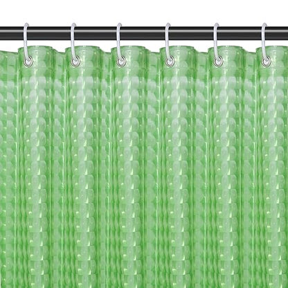 EVA Green Shower Curtain Liner,3D Plastic 5G Shower Liners with 12 Rustproof Metal Grommets and Weighted Magnets, Waterproof Duty Shower Curtains for Shower Bathroom 72 x 72 - color: Square-green
