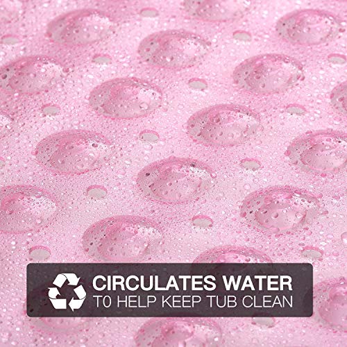 YINENN Bath and Shower Safety Mats 40x16 inch, Non Slip with Suction Cups for Bathroom Stall and Tub Floor, Extra Large and Machine Washable, Drain Holes Keep Bathtub Clean, Light Pink - color: Light Pink