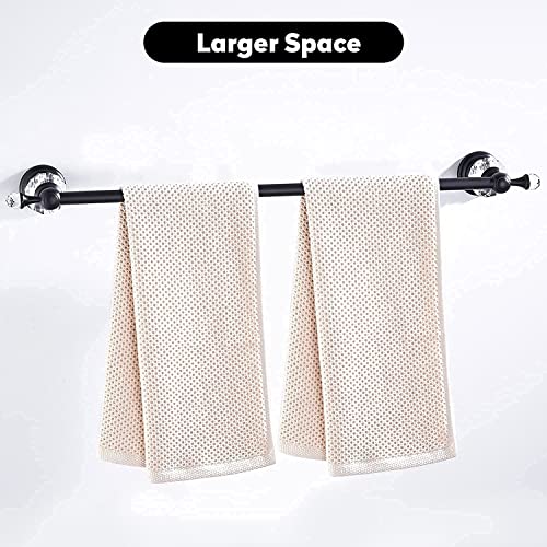 WINCASE Crystal Towel Bar, Black Adjustable Towel Rack, Single Hand Towel Holder Bathroom Shower Towel Rail Rod Modern Luxury Wall Mount Matte Black - color: Black Towel Bar