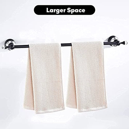 WINCASE Crystal Towel Bar, Black Adjustable Towel Rack, Single Hand Towel Holder Bathroom Shower Towel Rail Rod Modern Luxury Wall Mount Matte Black - color: Black Towel Bar