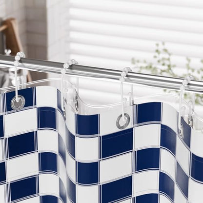 AmazerBath Shower Curtain Hooks White Metal Shower Curtain Rings Rust Proof, Double Sided Shower Curtain Hooks for Shower Curtain Liner Smooth Shower Hook Rings for Bathroom, Set of 12 - color: White, style: Modern