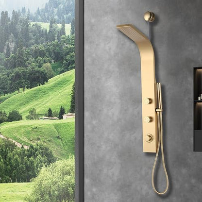 Cici Series 39 In. 2 Jetted Shower Tower With Heavy Rain Shower And Body | Easy Installation With Existing Water Line, Premium Stainless Steel Design, Effortless Diy Installation
