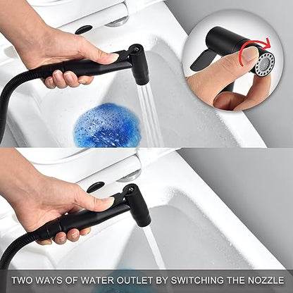 Matte Black Bidet Sprayer for Toilet, Hot and Cold | Warm Water, Hot and Cold Mixing Valve, Handheld, Bidet Attachment