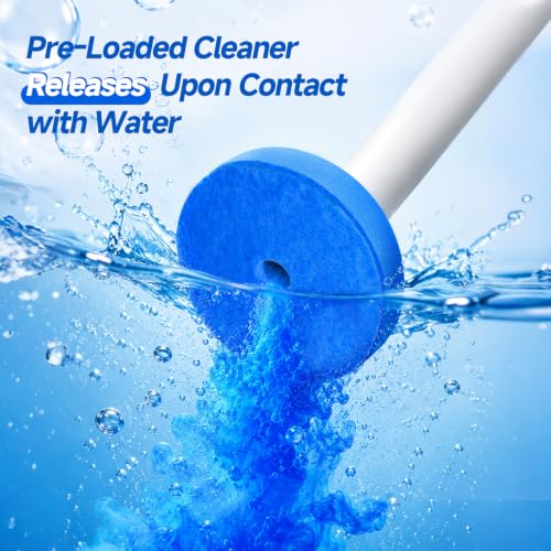 Disposable Toilet Brush with Holder, Wall Mounted Toilet Wand Cleaning System with 30 Refills, Auto-Lid Touch-Free Toilet Bowl Brush Kit for Bathroom Cleaning