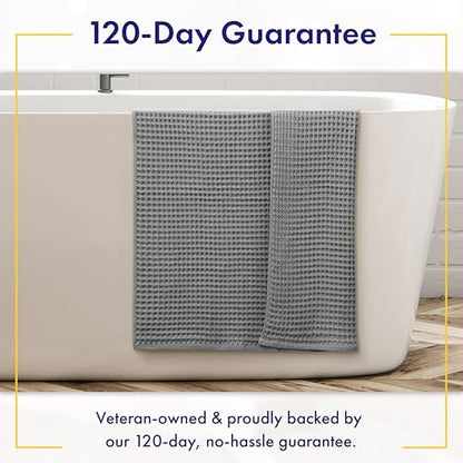 Alusa Home Ultra Soft Viscose from Bamboo Waffle Towels - Lightweight Bath Towel Set of 6 - Compact, Quick Dry & Lint Free (Pewter Grey) - color: Pewter