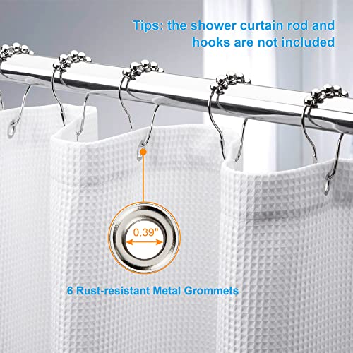 AmazerBath White Waffle Shower Curtain, 36x72 Inches, Fabric Stall Curtain With Waffle Weave, Hotel Quality Bathroom Shower Curtains - color: White, size: 36"W x 72"L (Pack of 1)